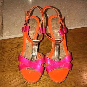 Pink and orange wedges